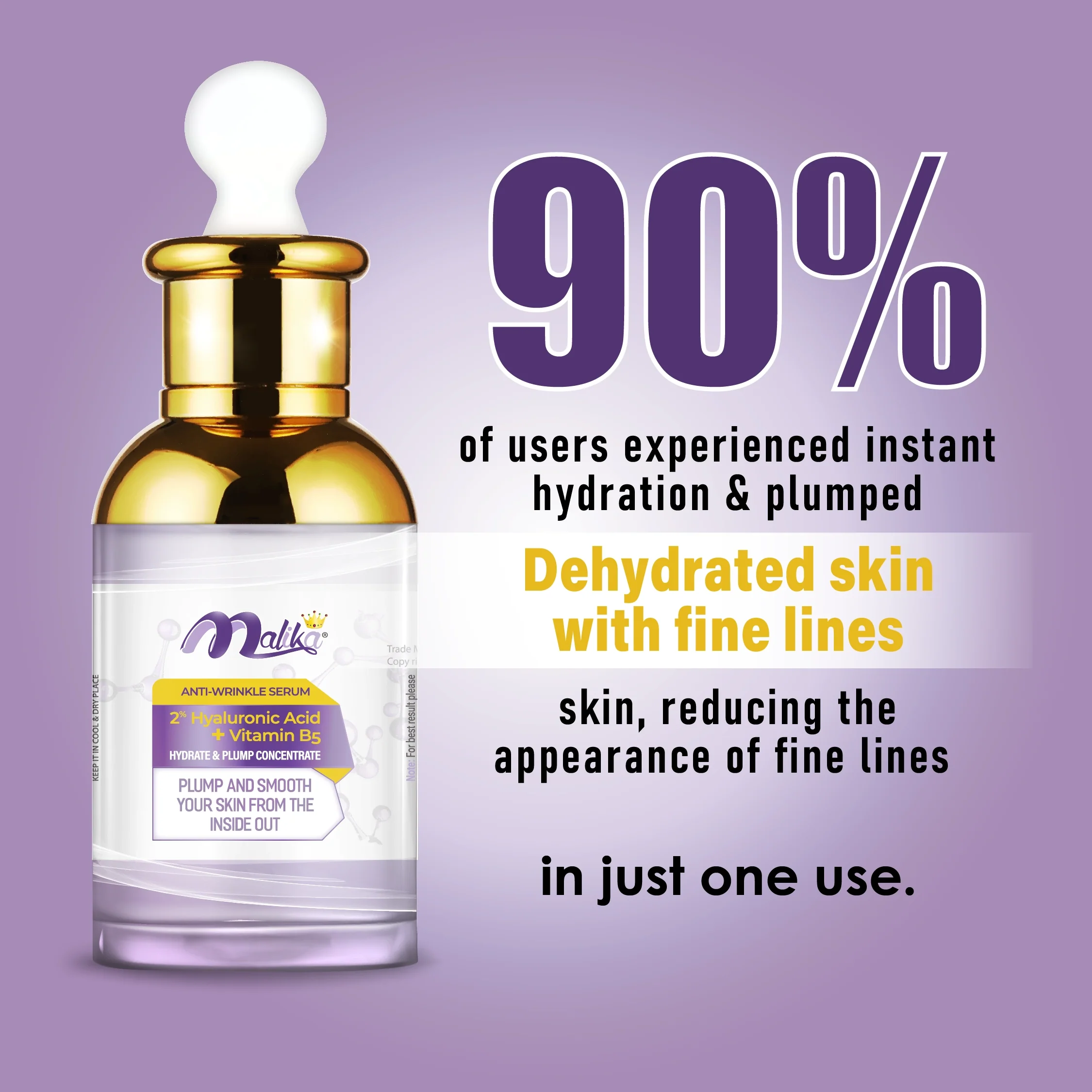 Malika Hyaluronic Acid Anti-Wrinkle Serum – Hydrating, Plumping & Anti-Aging - Image 3