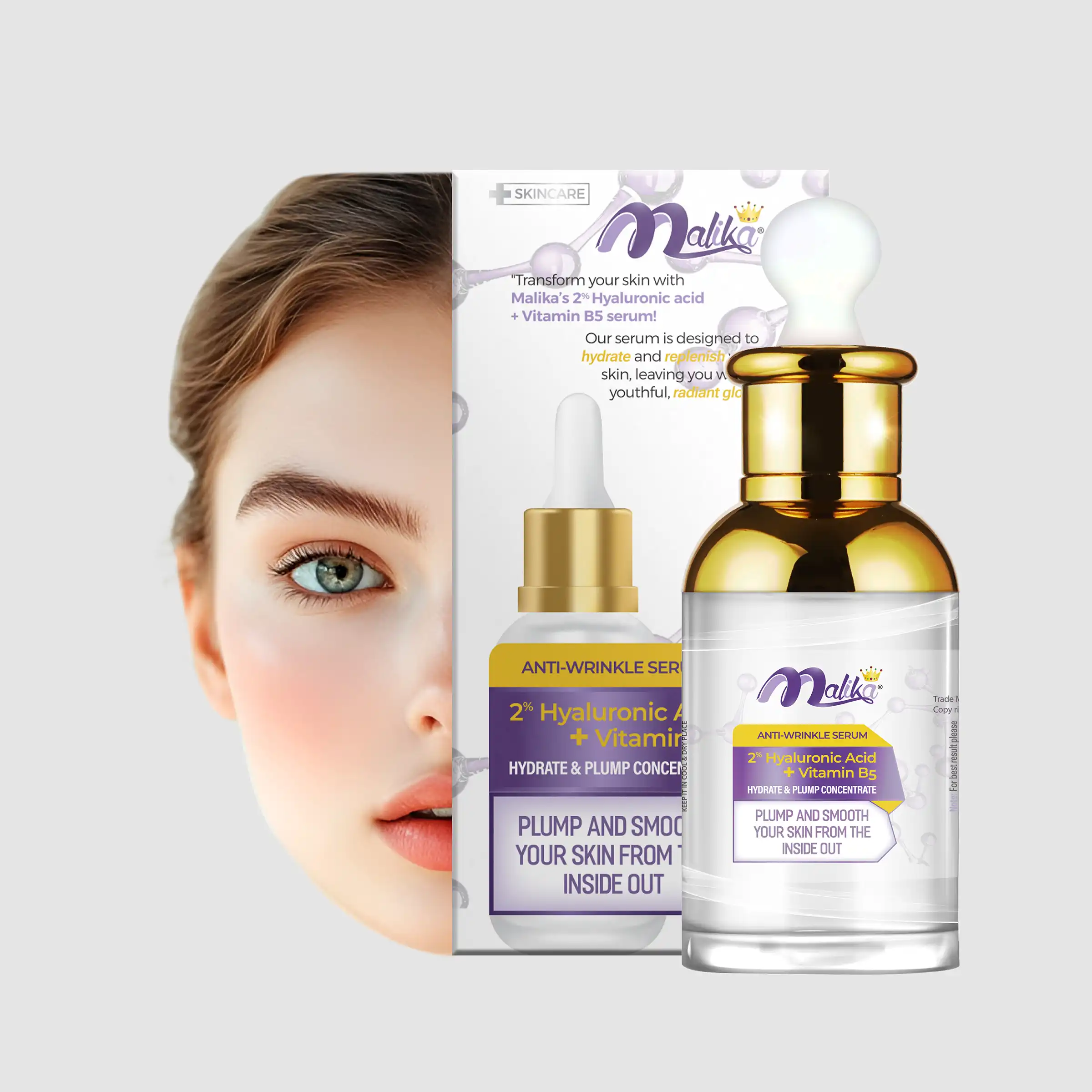Malika Hyaluronic Acid Anti-Wrinkle Serum – Hydrating, Plumping & Anti-Aging - Image 4