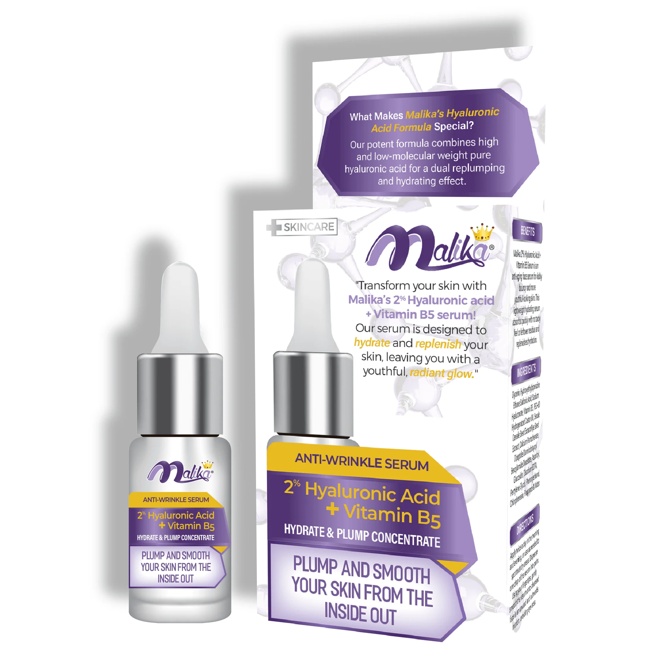 Malika Hyaluronic Acid Anti-Wrinkle Serum – Hydrating, Plumping & Anti-Aging - Image 8